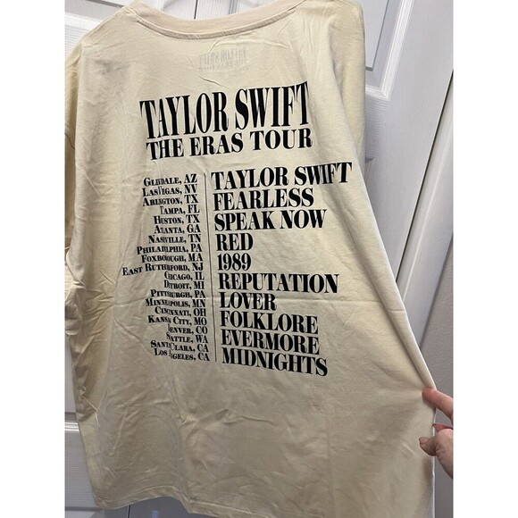 Taylor Swift The Eras Tour Unisex Cream Beige T-Shirt Official Merch 4XL - Picture 3 of 4